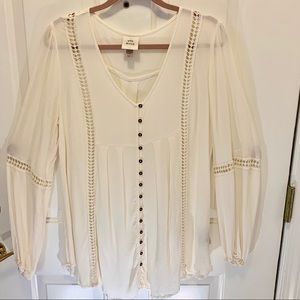 Knox Rose XXL Cream Long Sleeve Top NWOT